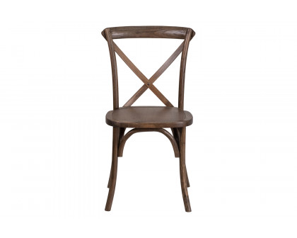 BLNK™ HERCULES Series Wood Stackable Cross Back Chair - Early American