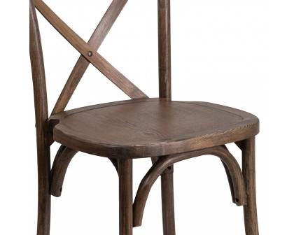 BLNK™ HERCULES Series Wood Stackable Cross Back Chair - Early American