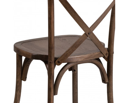 BLNK™ HERCULES Series Wood Stackable Cross Back Chair - Early American