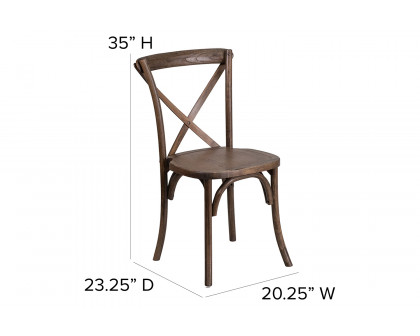 BLNK™ HERCULES Series Wood Stackable Cross Back Chair - Early American