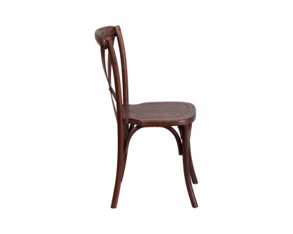 BLNK HERCULES Series Wood Stackable Cross Back Chair - Mahogany