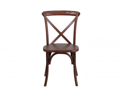 BLNK HERCULES Series Wood Stackable Cross Back Chair - Mahogany