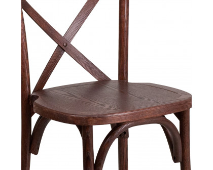 BLNK HERCULES Series Wood Stackable Cross Back Chair - Mahogany