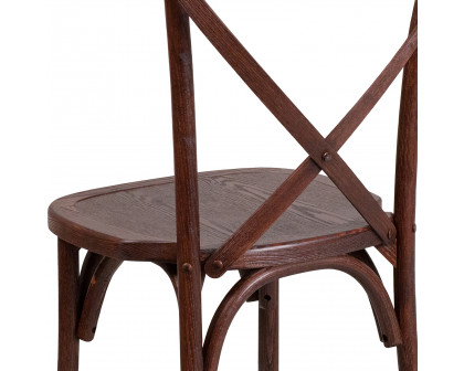 BLNK HERCULES Series Wood Stackable Cross Back Chair - Mahogany