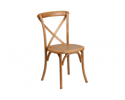 BLNK HERCULES Series Wood Stackable Cross Back Chair - Oak