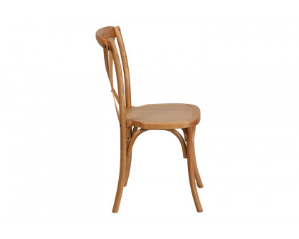 BLNK HERCULES Series Wood Stackable Cross Back Chair - Oak