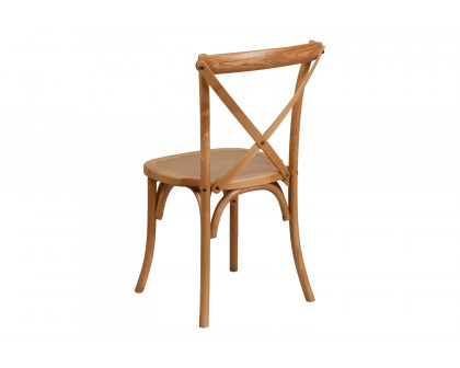 BLNK HERCULES Series Wood Stackable Cross Back Chair - Oak