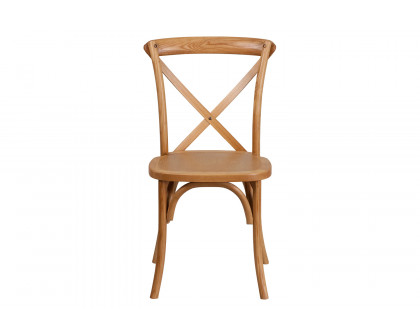 BLNK HERCULES Series Wood Stackable Cross Back Chair - Oak