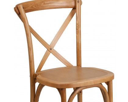 BLNK HERCULES Series Wood Stackable Cross Back Chair - Oak