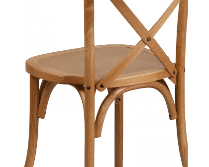 BLNK HERCULES Series Wood Stackable Cross Back Chair - Oak