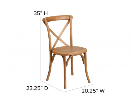 BLNK HERCULES Series Wood Stackable Cross Back Chair - Oak