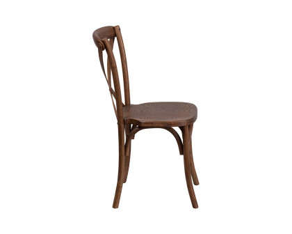 BLNK™ HERCULES Series Wood Stackable Cross Back Chair - Pecan