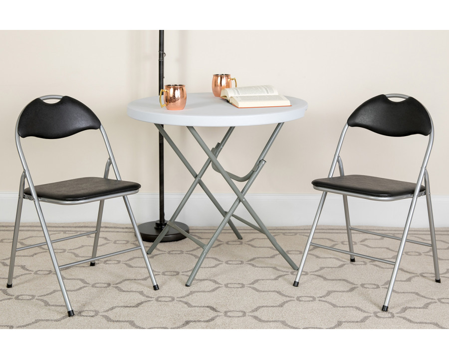 BLNK - HERCULES Series Vinyl Metal Folding Chair with Carrying Handle