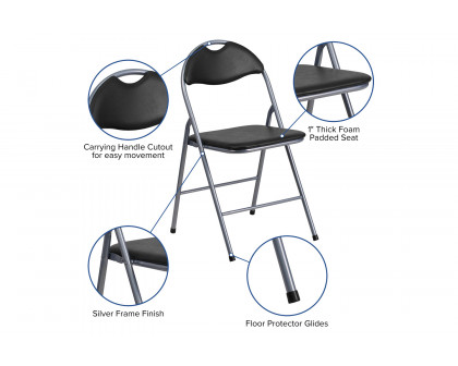 BLNK - HERCULES Series Vinyl Metal Folding Chair with Carrying Handle