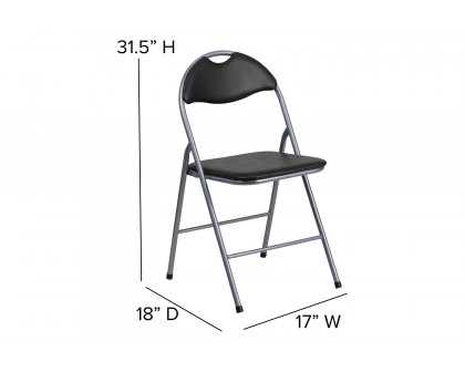 BLNK - HERCULES Series Vinyl Metal Folding Chair with Carrying Handle