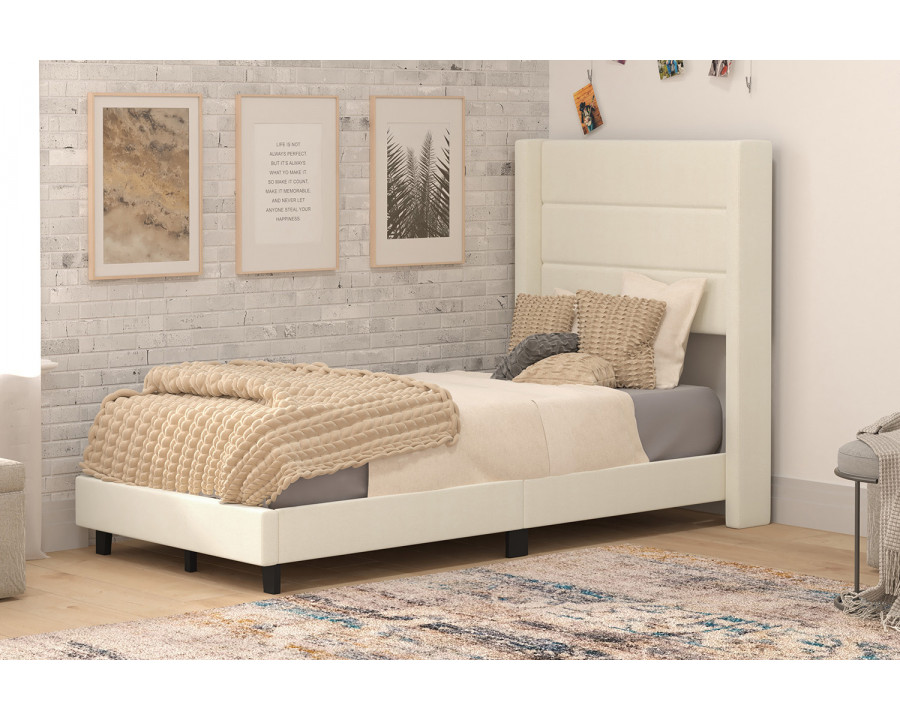 BLNK Hollis Upholstered Platform Bed with Wingback Headboard