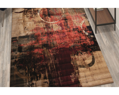 BLNK Caldor Collection Abstract Olefin Area Rug with Jute Backing