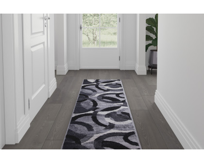 BLNK Harken Collection Geometric Olefin Area Rug with Jute Backing