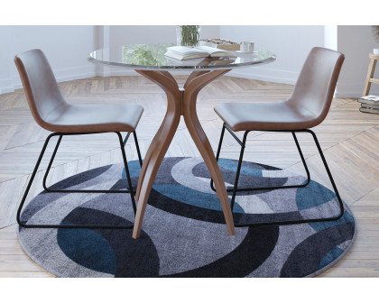 BLNK Harken Collection Geometric Round Olefin Area Rug with Jute Backing