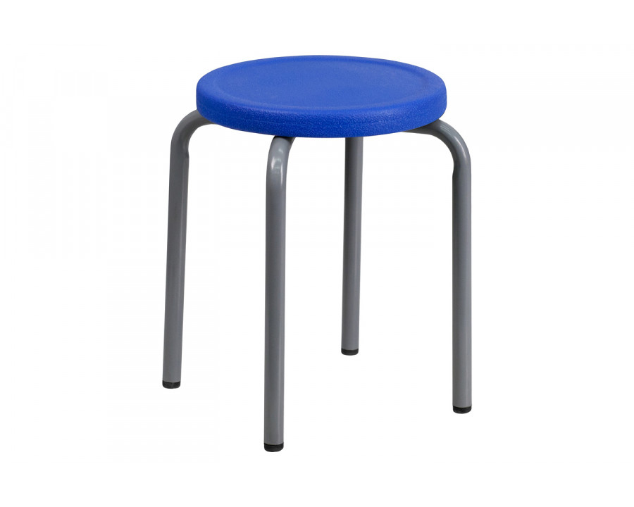 BLNK Remington Stackable Stool with Silver Powder Coated Frame