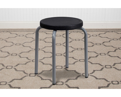 BLNK Remington Stackable Stool with Silver Powder Coated Frame