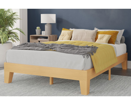 BLNK Evelyn Wood Platform Bed with Wooden Support Slats