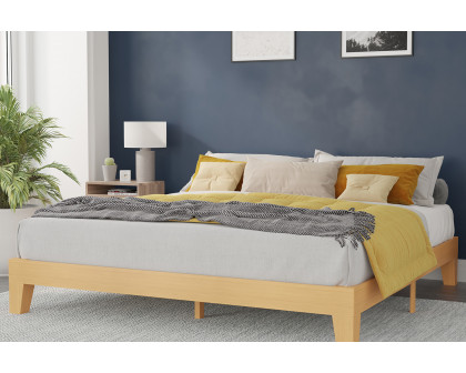 BLNK Evelyn Wood Platform Bed with Wooden Support Slats