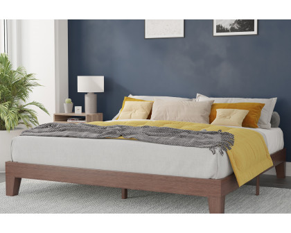 BLNK Evelyn Wood Platform Bed with Wooden Support Slats