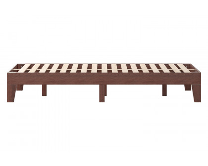 BLNK Evelyn Wood Platform Bed with Wooden Support Slats - Walnut, King Size