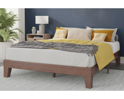 BLNK Evelyn Wood Platform Bed with Wooden Support Slats