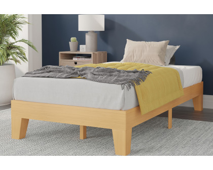 BLNK Evelyn Wood Platform Bed with Wooden Support Slats