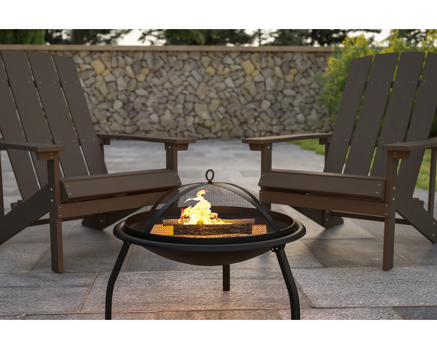 BLNK - Chelton Foldable Burning Firepit with Mesh Spark Screen and Poker