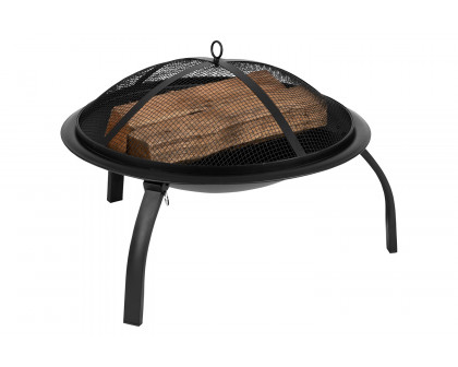 BLNK - Chelton Foldable Burning Firepit with Mesh Spark Screen and Poker