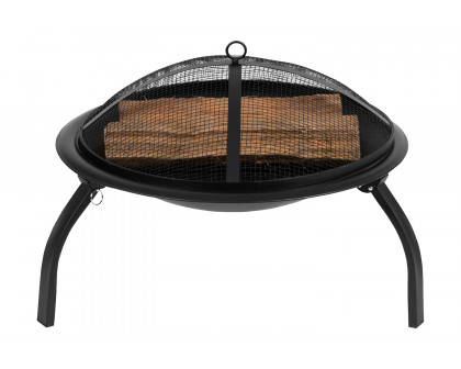 BLNK - Chelton Foldable Burning Firepit with Mesh Spark Screen and Poker