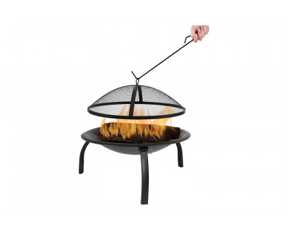 BLNK - Chelton Foldable Burning Firepit with Mesh Spark Screen and Poker