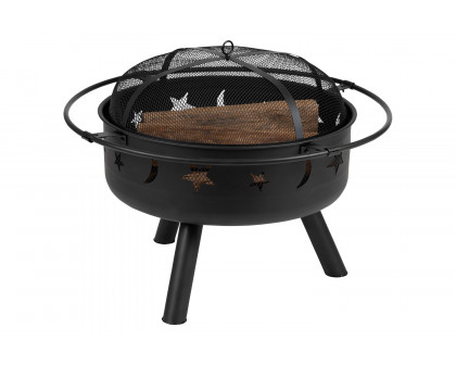 BLNK - Chelton Round Burning Firepit with Mesh Spark Screen