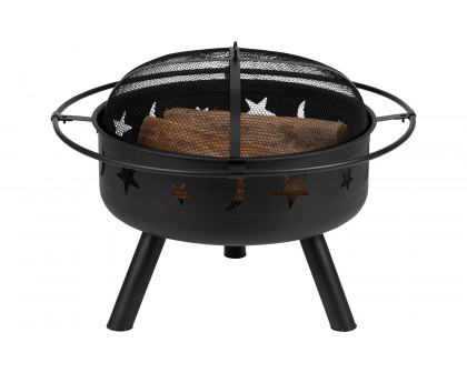 BLNK - Chelton Round Burning Firepit with Mesh Spark Screen