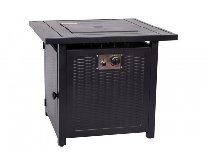 BLNK Olympia Outdoor 50000 BTU Propane Gas Firepit Table with Stainless Steel Tabletop - 28"W