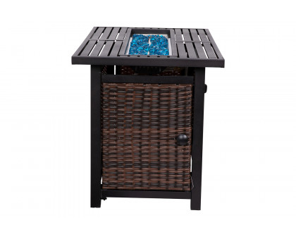 BLNK Olympia Outdoor 50000 BTU Propane Gas Firepit Table with Stainless Steel Tabletop - 45"W