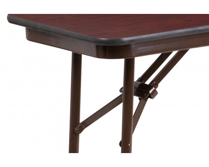 BLNK Frankie Mahogany Melamine Laminate Folding Training Table - 5'L