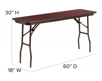 BLNK Frankie Mahogany Melamine Laminate Folding Training Table - 5'L