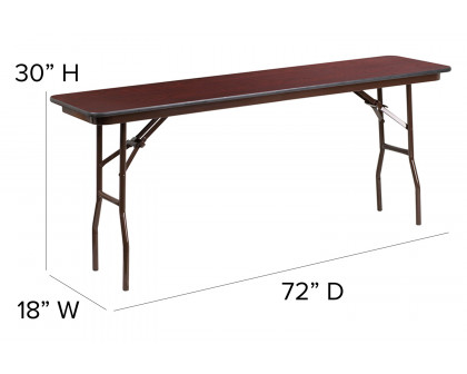 BLNK Frankie Mahogany Melamine Laminate Folding Training Table - 6'L