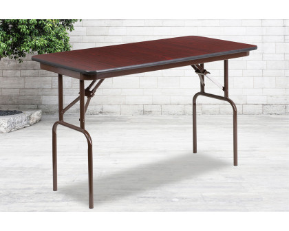 BLNK Frankie Mahogany Melamine Laminate Folding Banquet Table