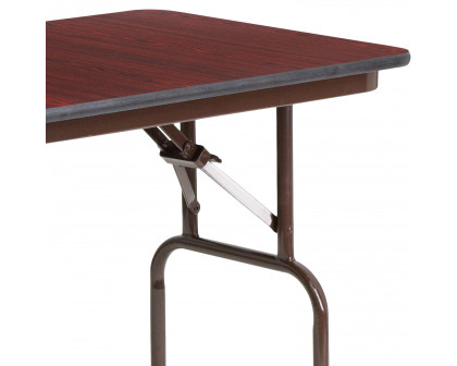 BLNK Frankie Mahogany Melamine Laminate Folding Banquet Table - 2'W x 4'L