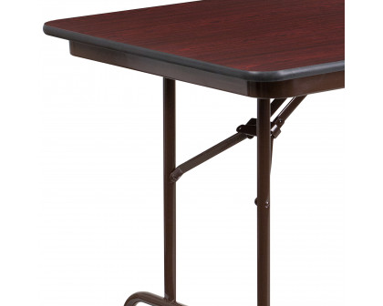 BLNK Floyd Mahogany HP Laminate Folding Banquet Table - 2.5'W x 6'L