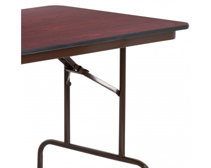 BLNK Floyd Mahogany HP Laminate Folding Banquet Table - 2.5'W x 6'L