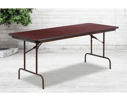 BLNK Frankie Mahogany Melamine Laminate Folding Banquet Table