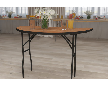 BLNK Furman Round Wood Half-Round Folding Banquet Table