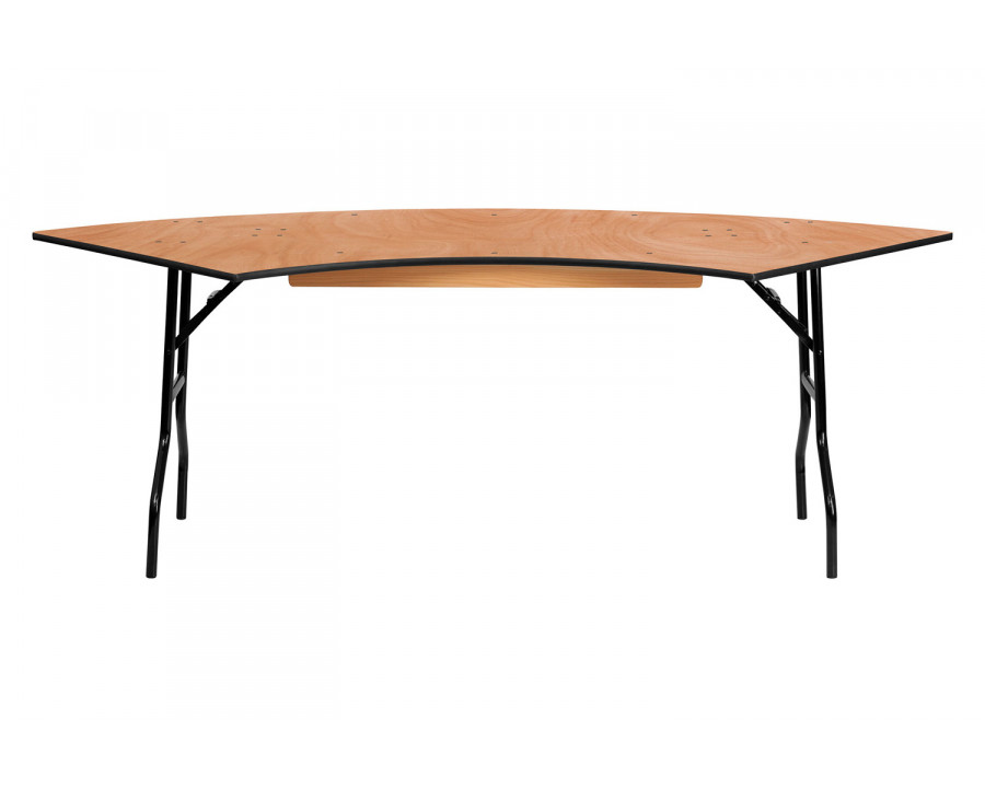 BLNK Ginny Serpentine Wood Folding Banquet Table - 2.5'W x 7.25'L