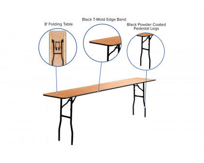 BLNK Gael Rectangular Wood Folding Training - 8'L